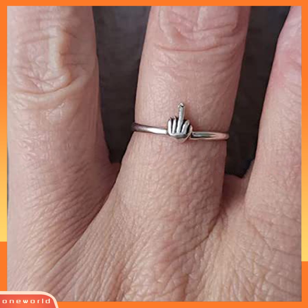 [EONE] Cincin Jari Tren Baru Hip Hop Punk Dipoles Slim Hadiah Minimalis Lucu Jari Tengah Pria Wanita Cincin Fashion Perhiasan