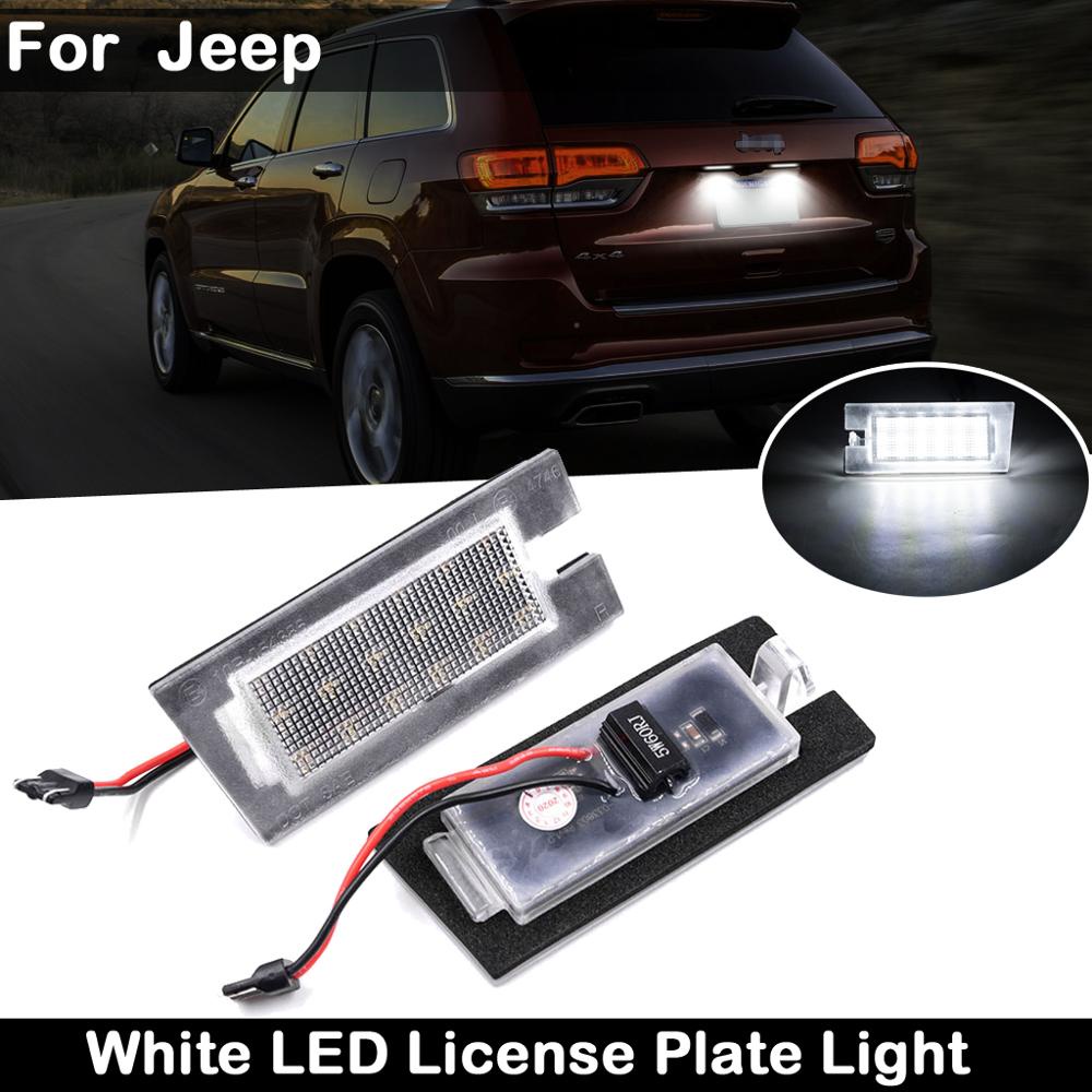2 Pcs Untuk Jeep Cherokee 2014-2020 Kecerahan Tinggi Putih LED Plat Lampu Nomer Plat Lampu