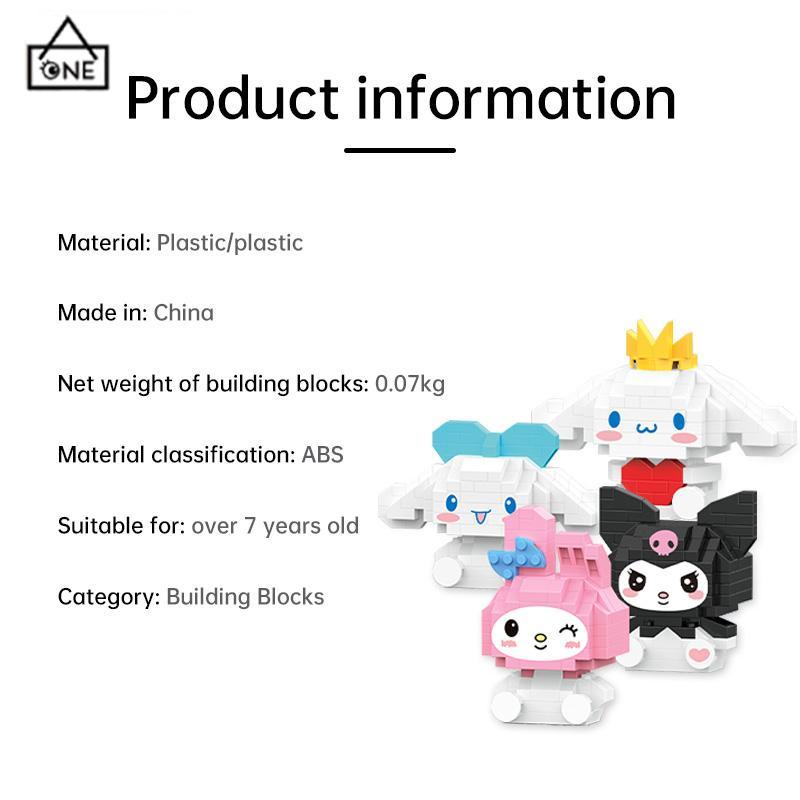 COD❤️Mainan Balok Susun Sanrio kuromi Mainan Anak Mainan Edukasi DIY 3DPuzzle Nano Block-A.one