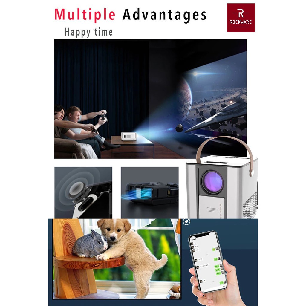 AKN88 - ROCKWARE BLJ-888 Basic Version - HD Projector 4000 Lumens