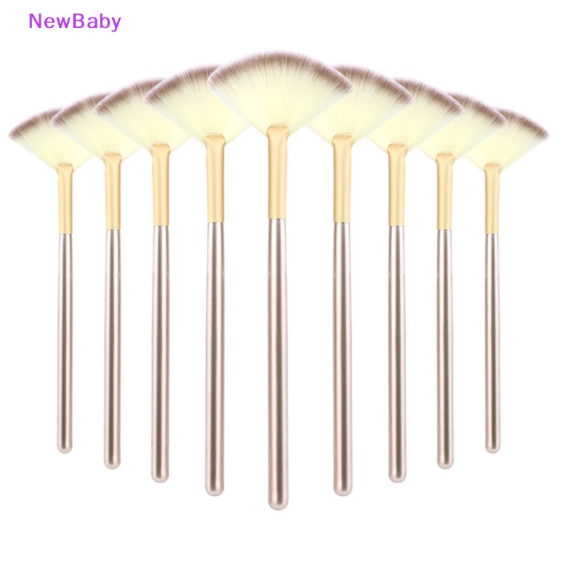 Newbaby 3Pcs Fan Brushes Sikat Wajah Brush Makeup Lembut Aplikator Kosmetik ID