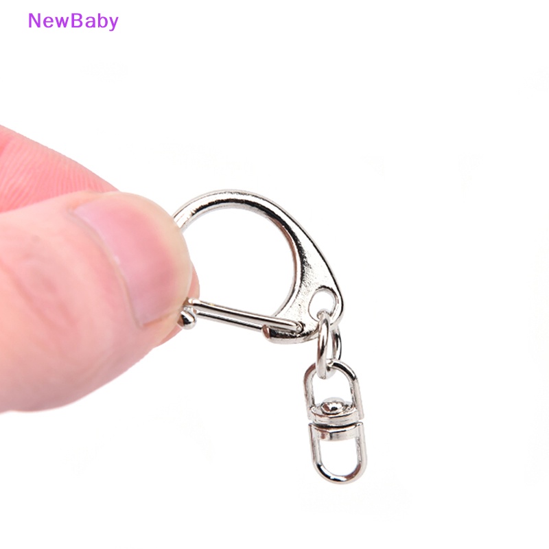 Newbaby 10 Pcs DIY Dipoles Perak Keyring Keychain Split Ring Pendek Rantai Key Rings ID