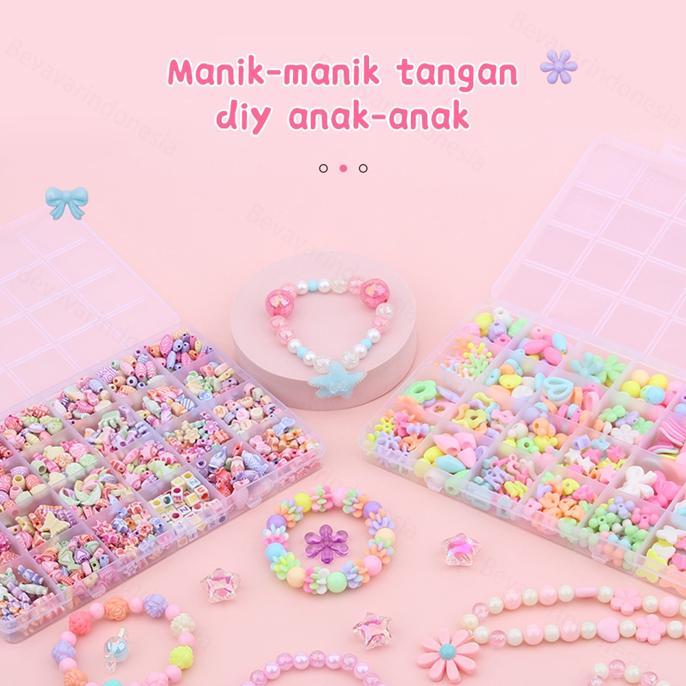 BEVAVAR Mainan edukasi anak perempuan meronce manik diy untuk jewelry kit