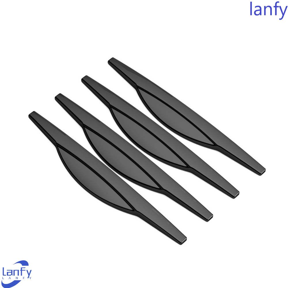 Lanfy 4Pcs / set Stiker Strip Pelindung Ujung Pintu Mobil Bahan TPU Anti Gores / Benturan