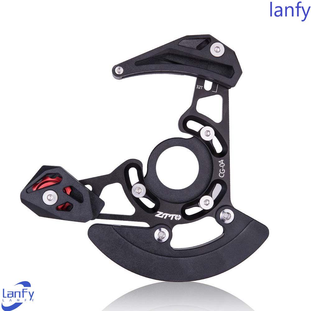 Lanfy Sepeda Rantai Panduan Anti-drop Tahan Lama Adjustable Bersepeda Bagian Chainguide Chainring Pelindung Plat Rantai Pelindung BB Mount Single Speed Bicycle Tensioner