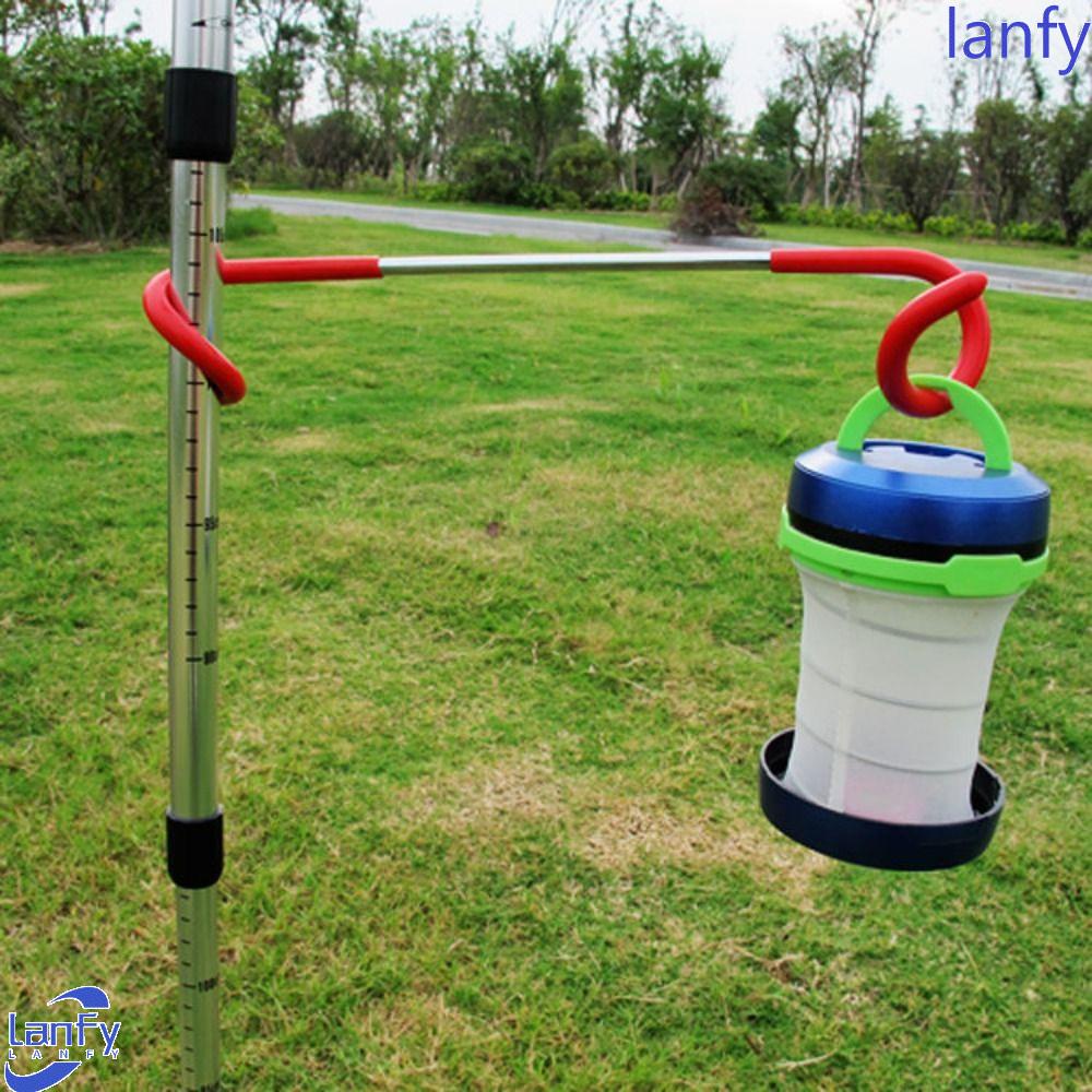 Lanfy Stand Holder Hooks Pole Hooks Stainless Steel Gantungan Lampu Pancing Kait Lampu Klip Gantung Anti Selip Bentuk S Rak Gantungan Lampu Gantungan Lentera Gantungan Camping Hook Hanger