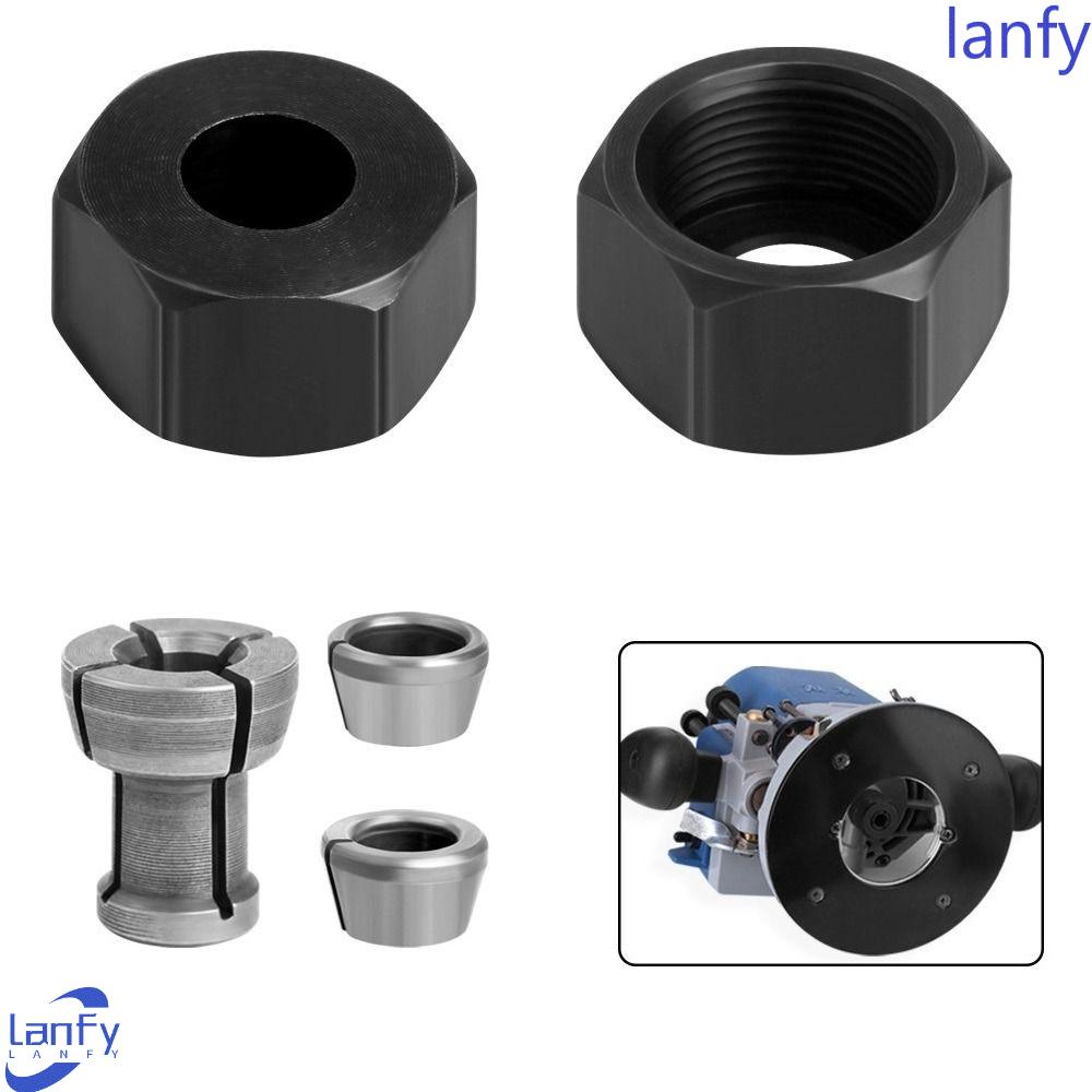 Lanfy Collet Chuck With Nut 2pcs/set Alat Potong Router Elektrik|Alat Pertukangan Collet Chuck Adapter Router Bit Collets