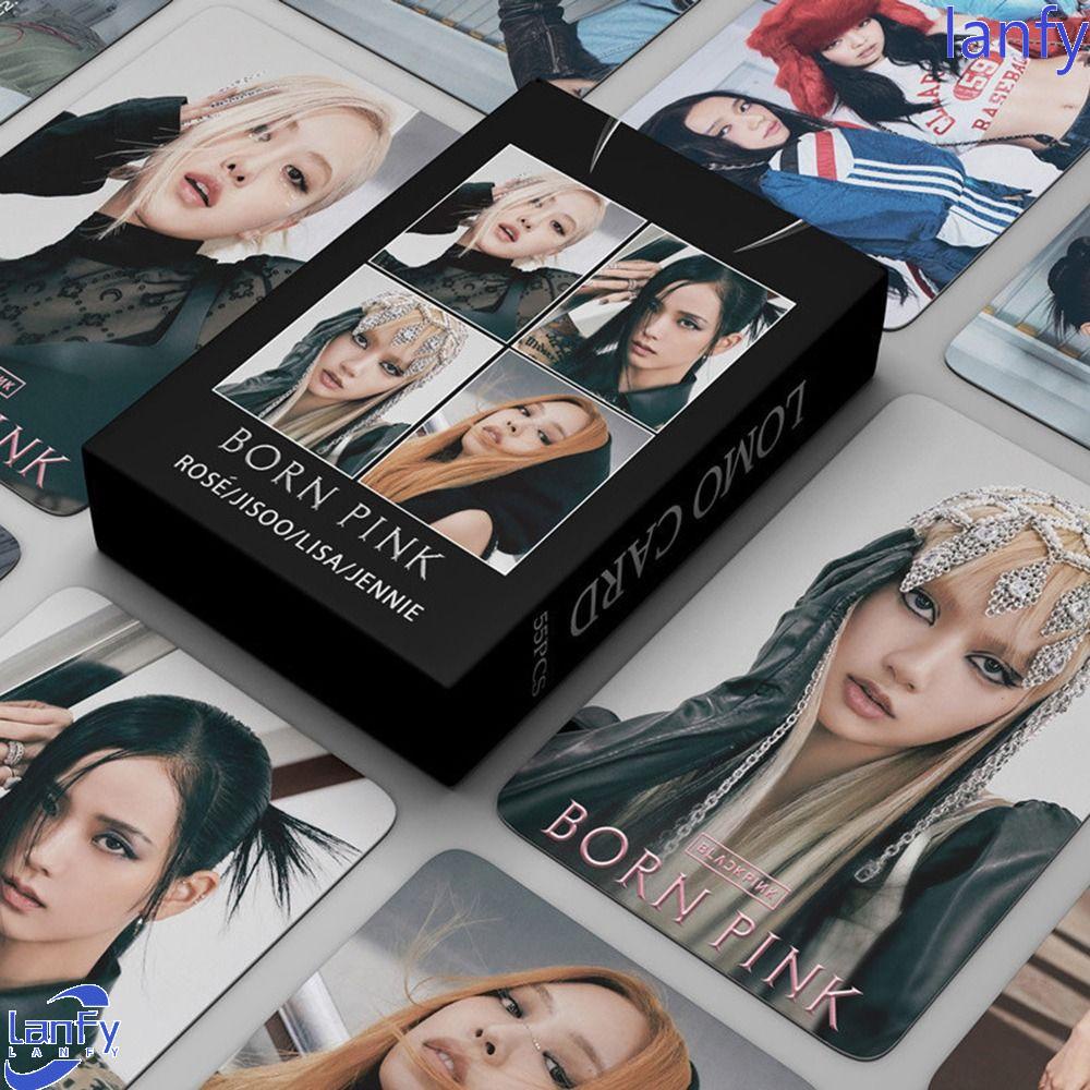 Lanfy Lomo Card Set 55pcs/Box Mainan Cewek Blink Korea Fashion Cewek Grup Kolektor Card Idol Cetak Foto HD Kartu Blackpink LISA JENNIE ROSE JISOO ROSE Lomo Card Blackpink