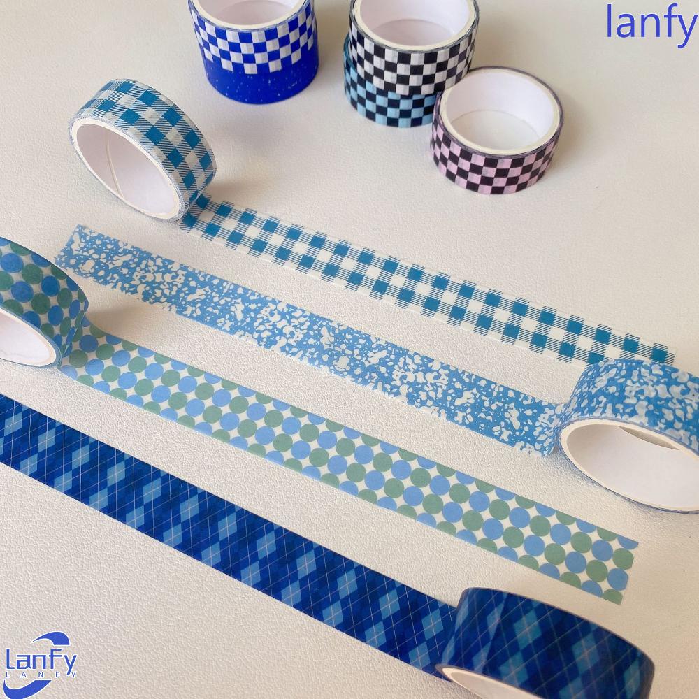 Lanfy Tape Perekat Gaya Korea Kreatif Scrapbooking Akun Tangan Grid Label Alat Tulis Stiker