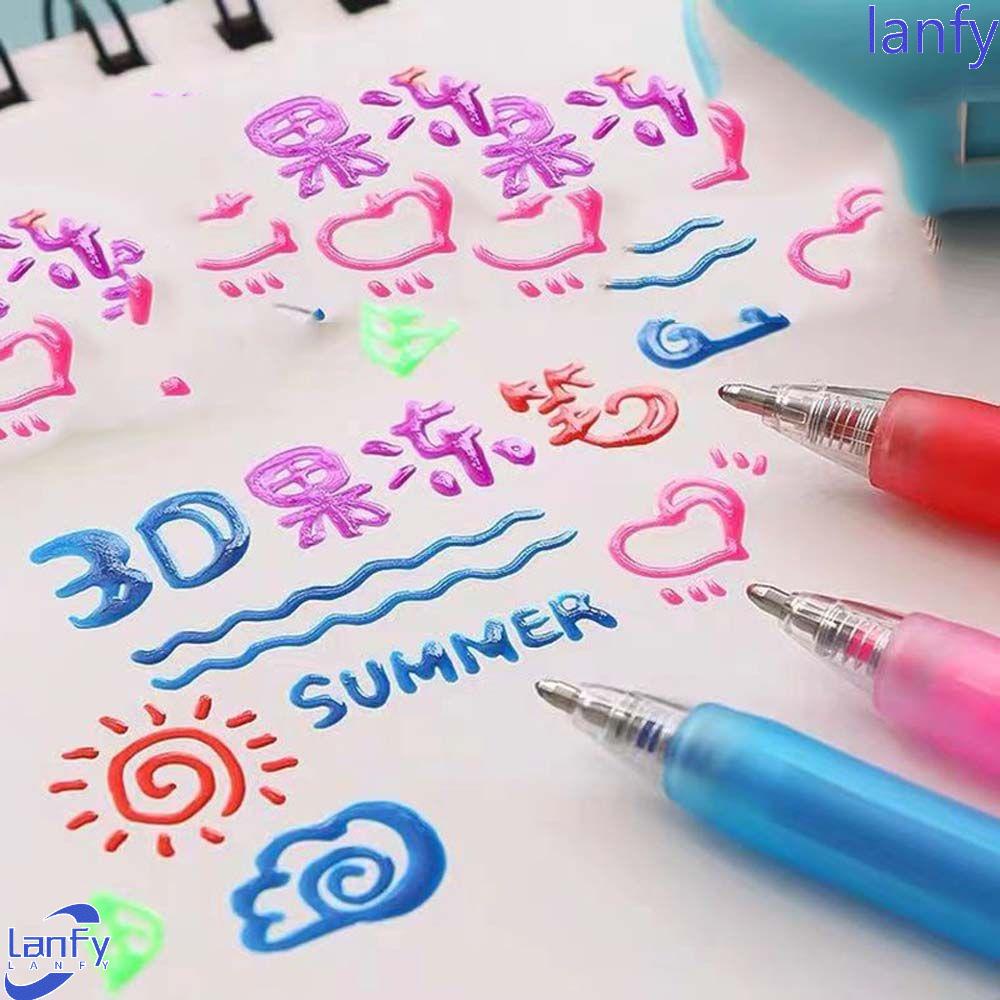 Lanfy Jelly Gel Pen Lucu Perlengkapan Menulis Siswa Spidol Liner Gambar Cat Diary Press Pen Set Jelly Bolpen Warna