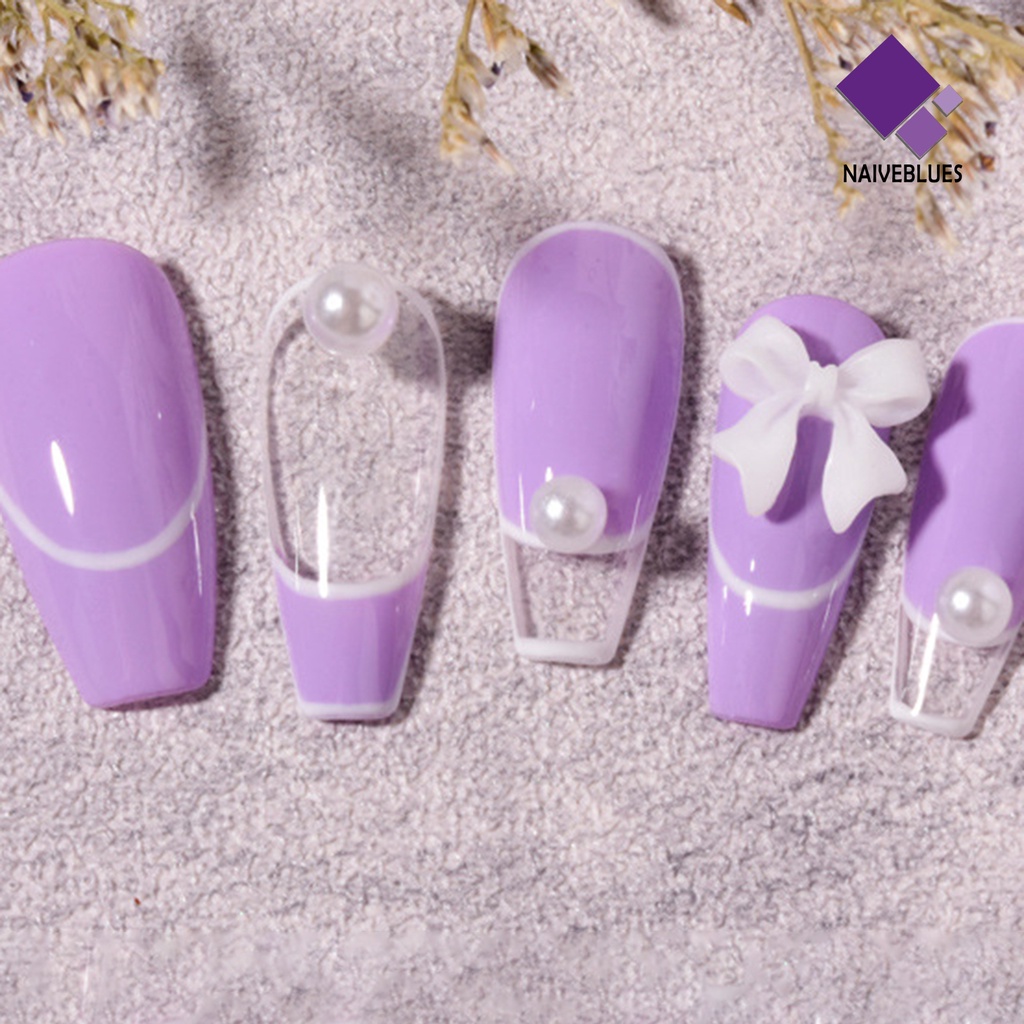 [naiveblues] 30pcs/set Kuku Busur Berlian Imitasi Mudah Ditempel 3D DIY Manicure Butterfly Untuk Kecantikan