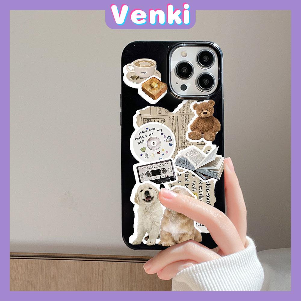 VENKI - For iPhone 14 Pro Max iPhone Cute Animal Black Phone Case TPU Soft Shell Protection Shockproof Camera Compatible with iPhone 13 Pro max 12 Pro Max 11 xr xs max 7Plus8Plus