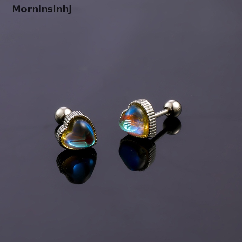 Mornin 1pasang Fashion Jantung Telinga Studs Anting Untuk Wanita Tulang Rawan Helix Telinga Tulang Kuku Manis Keren Telinga Perhiasan Hadiah id