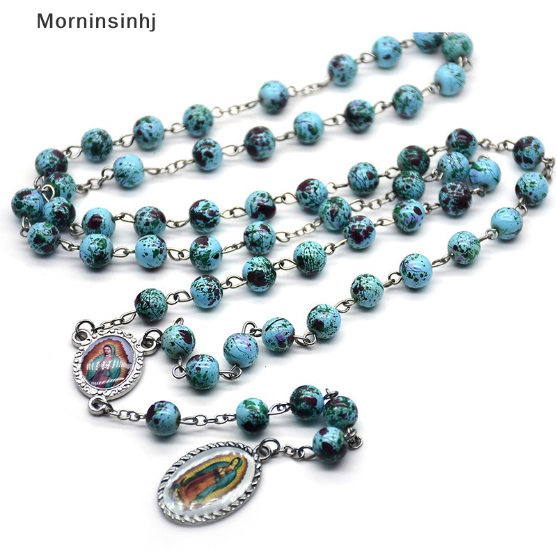 Mornin Fashion Guadalupe Virgin Rosario Liontin Kalung Katolik Perhiasan Agama Ornamen Aksesoris Hadiah id