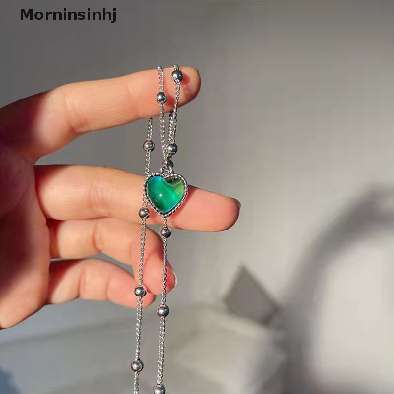 Mornin Perasaan Emosi Sensitif Perubahan Warna Cinta Liontin Kalung Manik-Manik Rantai id