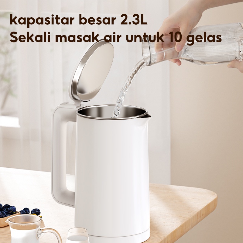 HAN RIVER Teko Listrik HRDSH02 Pemanas Air Electric Kettle Boiling Water 2.3L