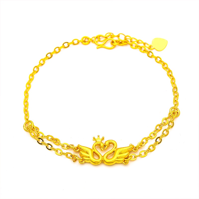 Goldkingdom Fashion Perhiasan Aksesoris Ready Stock Matte Gelang Baru Wanita Swan Panjang Lucu Gelang