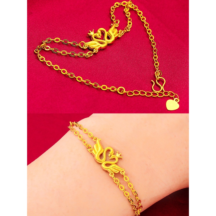 Goldkingdom Fashion Perhiasan Aksesoris Ready Stock Matte Gelang Baru Wanita Swan Panjang Lucu Gelang