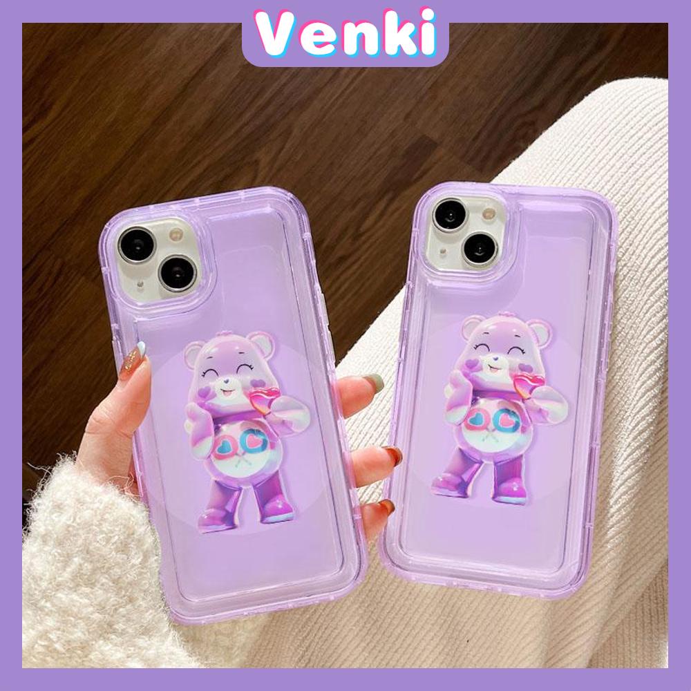 VENKI - For iPhone 11 iPhone Case Clear Case TPU Soft Case Airbag Shockproof Cute Cute Cartoon Bear Compatible with iPhone 14 13 Pro Max iPhone 12 Pro Max 11 7Plus 6Plus XR xs max