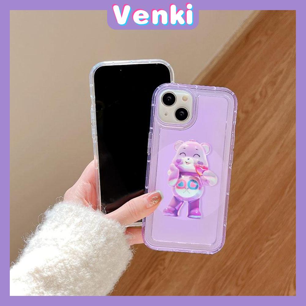 VENKI - For iPhone 11 iPhone Case Clear Case TPU Soft Case Airbag Shockproof Cute Cute Cartoon Bear Compatible with iPhone 14 13 Pro Max iPhone 12 Pro Max 11 7Plus 6Plus XR xs max