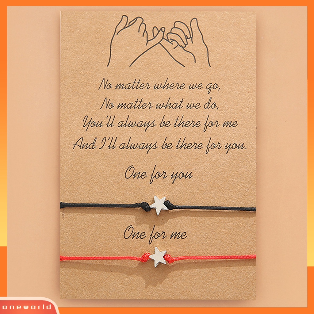 [EONE] 2pcs Gelang Charm Gelang Pasangan Bahan Alloy Anti Patah Mata Dengan Liontin Bintang Untuk Wanita