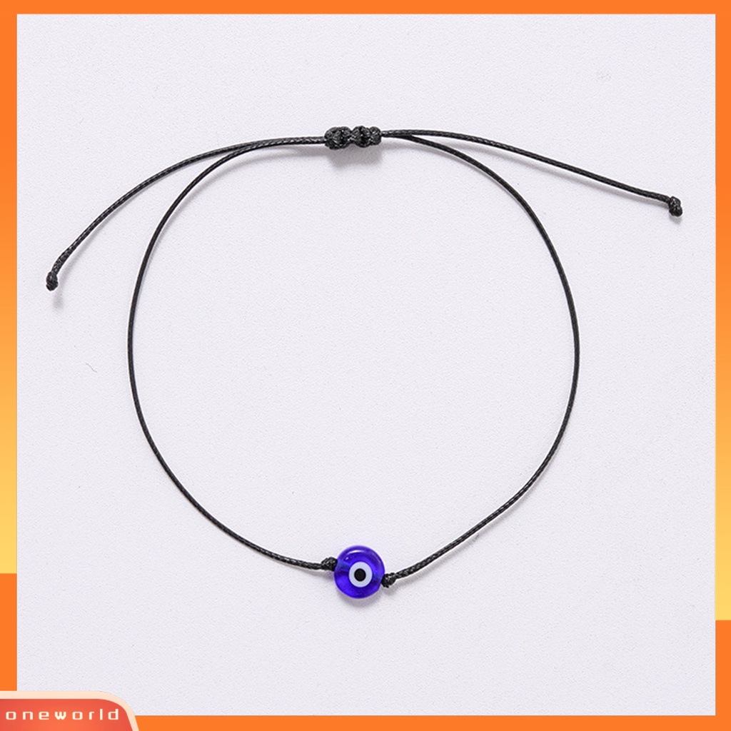 [EONE] 1pasang Gelang Pasangan Bentuk Kreatif Tahan Aus Garis Lilin Handmade Pasangan Braided Evil Eyes Bracelets Untuk Pesta