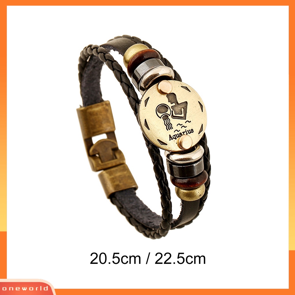 [EONE] Gelang Couple Motif Indah Tahan Aus Gelang Konstelasi Kulit Imitasi Dengan Tali Kepang Multilayer Untuk Pria