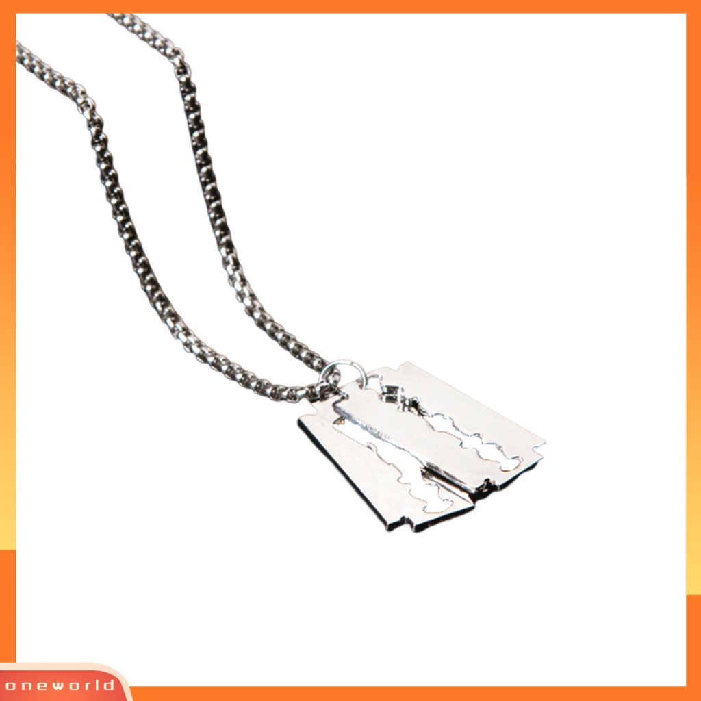 [EONE] Rantai Klavikula Pisau Liontin Kepribadian Geometris Electroplating Anti Karat Dekorasi Leher Hypoallergenic Fashion Warna Perak Liontin Kalung Untuk Pacaran