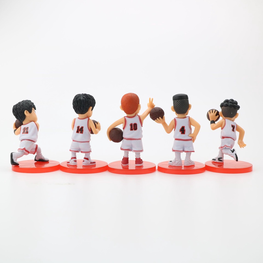 5pcs Film Basket Slam Dunk Action Figure Set Anime Sakuragi Hanamichi Kaede Rukawa Boneka Koleksi Model Mainan