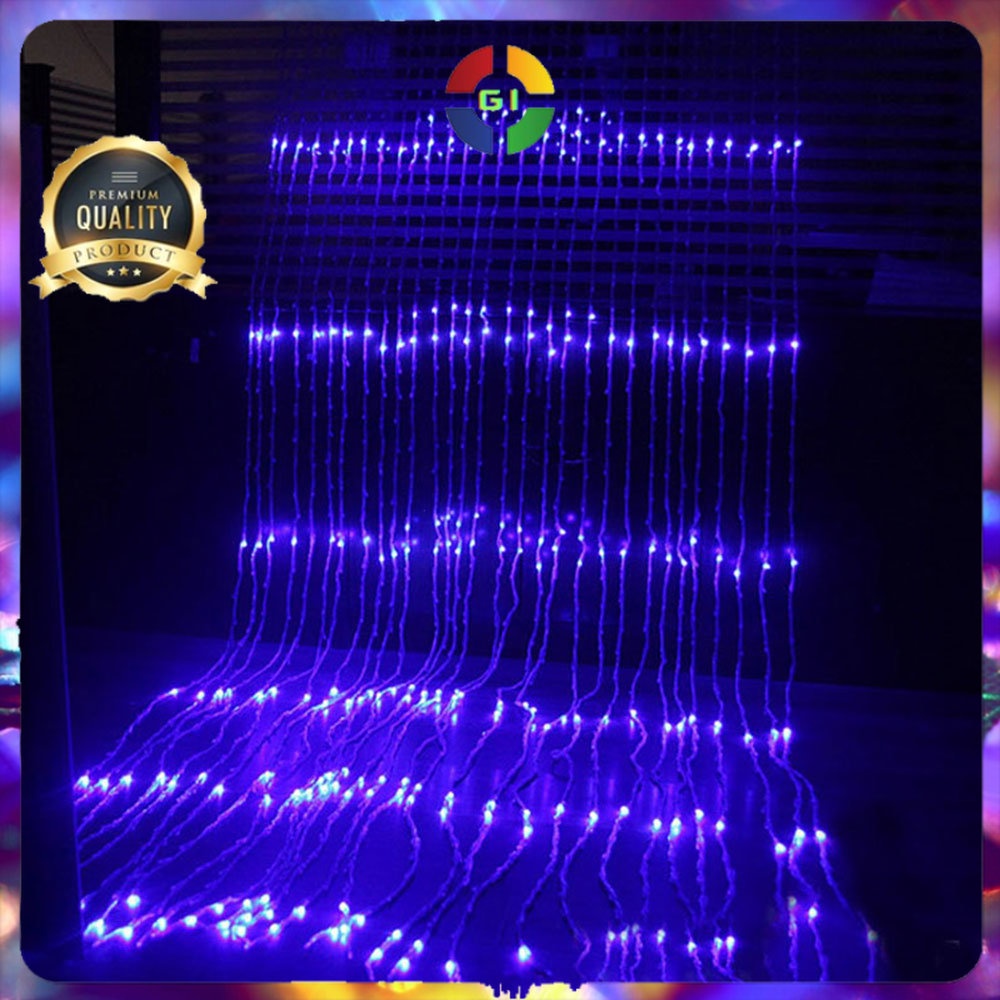 Lampu Hias Gorden String Lights Wall Decoration 3x3Meter 320 LED Warm White