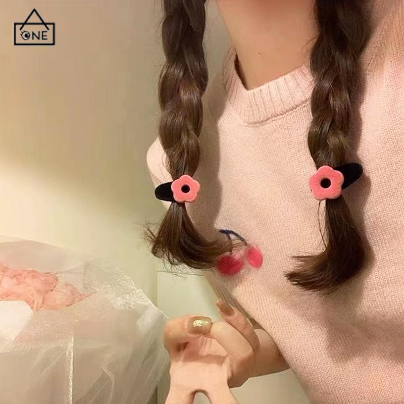 COD❤️Jepit Rambut Wanita Korea Retro Velvet Flower Hair Clip Women High-end Bangs Side Clip Head Ornament-A.one