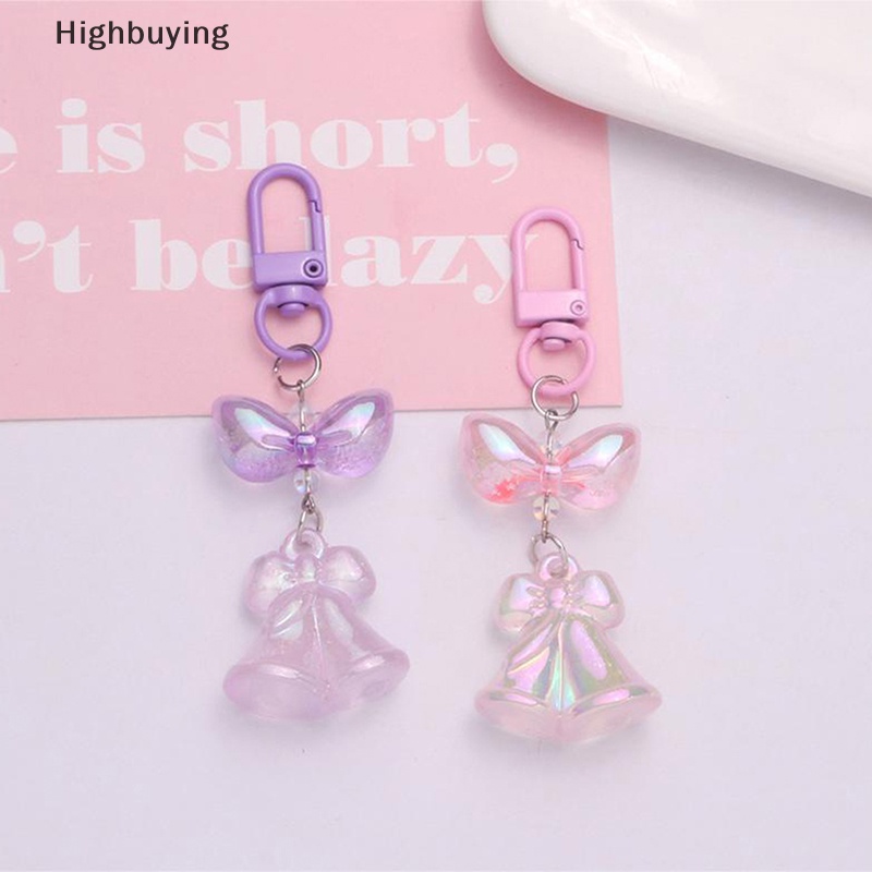 Hbid Acrylic Luminous Bell Gantungan Kunci Mobil Warna Gelembung Ikatan Simpul Aksesoris Penutup Headphone Liontin Segar Sederhana Dekorasi Hadiah Glory