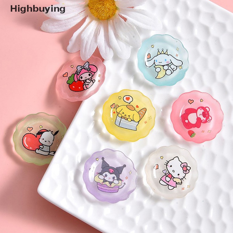 Hbid 10pcs Kawaii Anime Kartun Sanrios Bentuk Piring DIY Mini Plate Resin Miniatur Kerajinan Telepon Shell Patch Aksesoris Rambut Mainan Anak Glory