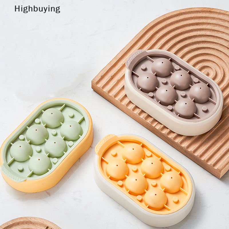 Hbid 6grid Ice Ball Maker Bulat 3D Cetakan Es DIY Bar Alat Whiskey Ball Popsicle Ice Cube Tray Kotak Aksesoris Dapur Glory