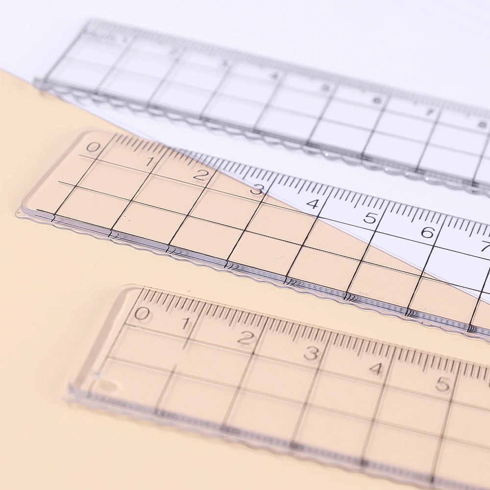 Penggaris Grid Gaya Sederhana Transparan/Acrylic Student Painting Measurement Straight Rulers Stationery