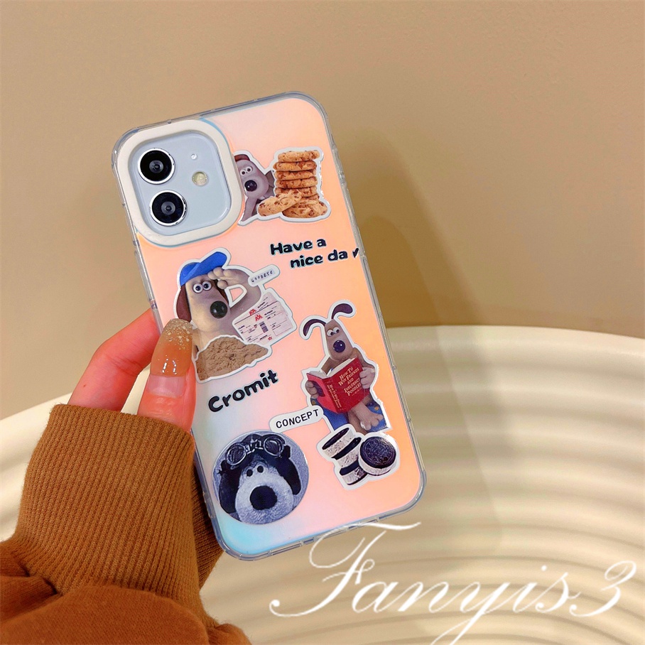 Compatible For IPhone 14 13 12 11 Pro Max X XR Xs Max 8 7 Plus SE 2020 Kompatibel Untuk Kucing Dan Anjing Biskuit IMD Laser Gradiasi Ponsel Case TPU Lembut Shockproof Cover Pelindung