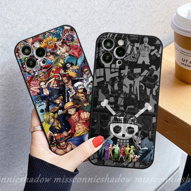 Case One Piece Anime Kartun Trendi Untuk Redmi 12C 9A A1 9 10 9T 9C NFC Note12 11 11s 9 8 10s 10 Pro Plus Mi 10 11 Lite 10T Poco M4 X5 F4 M5 F3 M3 X3 Pro Soft Cover Tepi Lurus