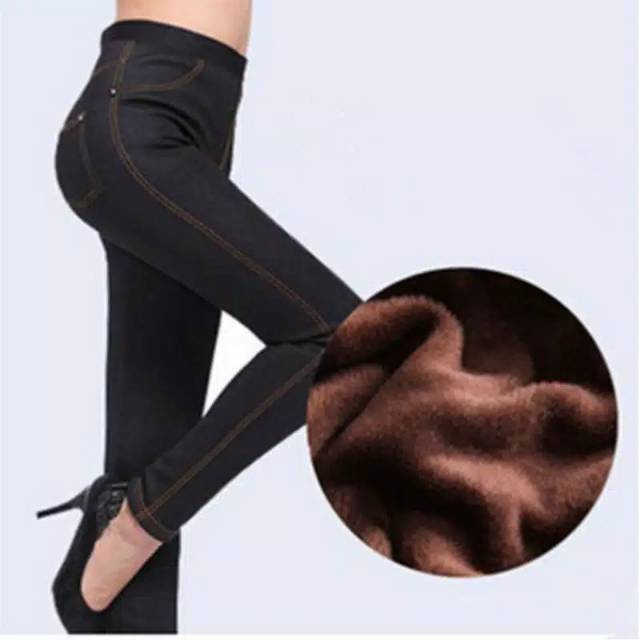 READY INDONESIA WOMAN WINTER JEGGING THERMAL LEGGING DENIM CELANA PANJANG WANITA MUSIM DINGIN