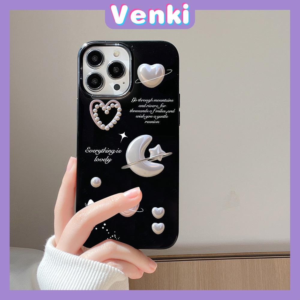 VENKI - For iPhone 11 iPhone Case Black Glossy TPU Soft Case Shockproof Protection Camera Love Star Moon Compatible with iPhone 14 13 Pro max 12 Pro Max xr xs max 7Plus 8Plus