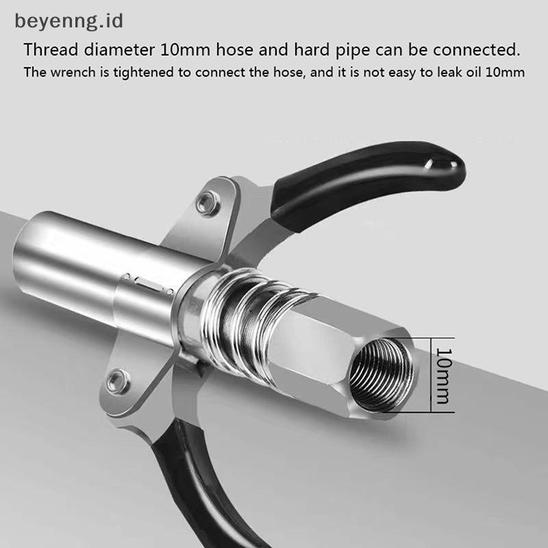 Beyen Heavy-Duty Quick Release Grease Gun Coupler Dua Tekan Mudah Didorong Aksesoris ID