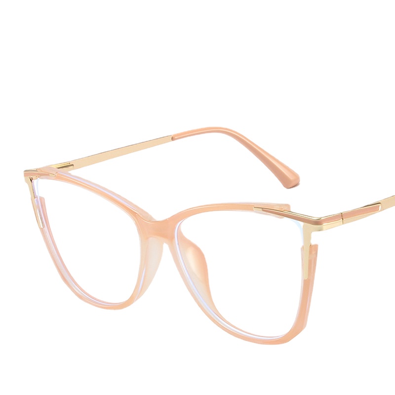 Tr90 Kacamata Anti Radiasi Untuk Wanita Pria Cat Eye Metal Aesthetic Kacamata Lensa Yang Dapat Diganti Frame Kacamata Retro Eyeglasses