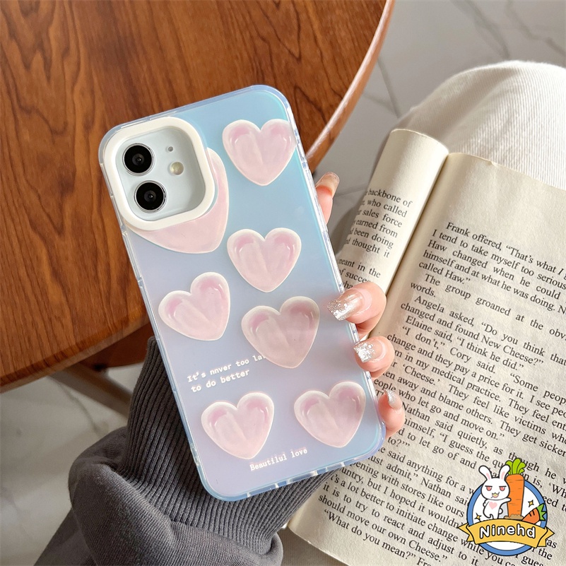 IPHONE Casing Kompatibel Untuk Iphone14 13 12 11 Pro Max X Xr Xs Max8 7 6 Plus SE 2020 Ins Dream Pearl Love Laser Phone Case Anti Jatuh Silikon Bening Dua Lapisan Casing Cover Pelindung