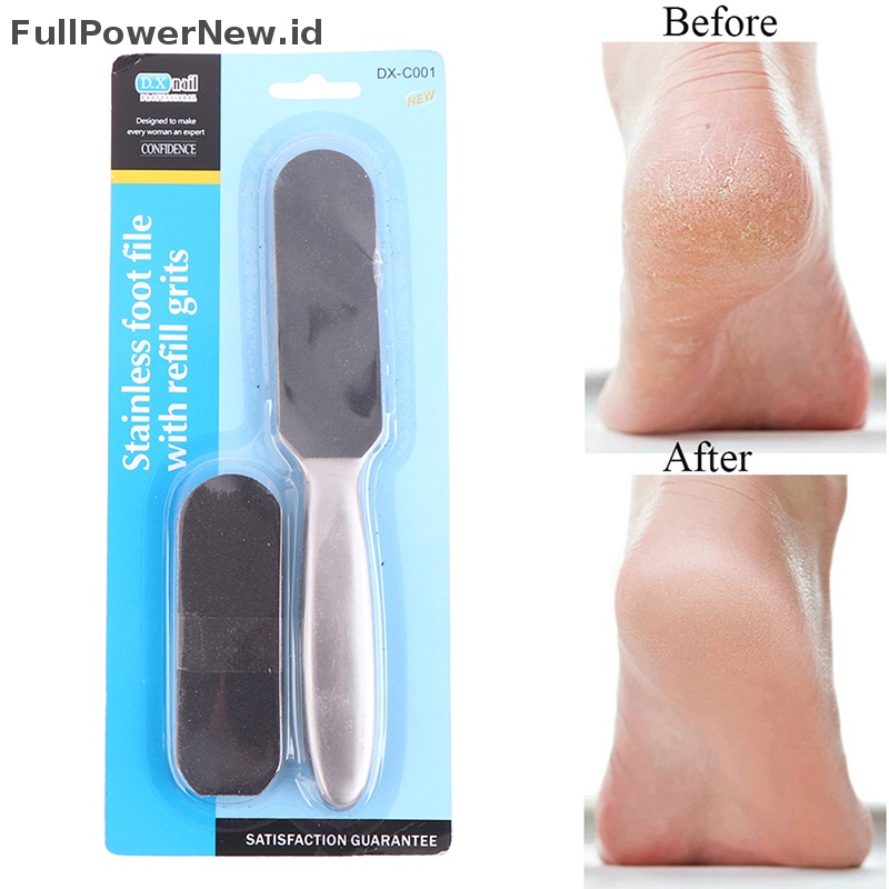 Power Stainless Steel Pedicure Foot File Kulit Mati Keras Callus Remover Penggiling Kaki ID