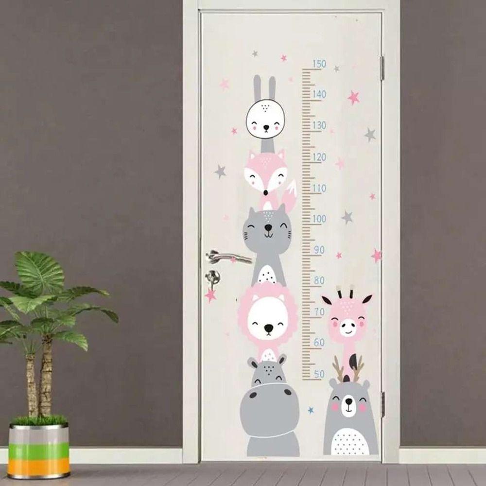 Needway Pengukur Tinggi Badan Stiker Dinding Lucu Tahan Air Perlengkapan Perawatan Bayi Hippo Kelinci Singa Hewan Pola Beruang Baby Nursery Wall Decals