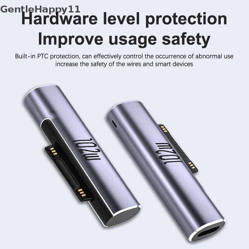 Gentlehappy Tipe C PD Fast Charging Plug 102W USB C Adapter Converter Untuk Microsoft Surface Pro 8 7 6 5 3 Go USB-C Untuk Surface Book 1 2 3 Perlengkapan Pengisian Cepat id