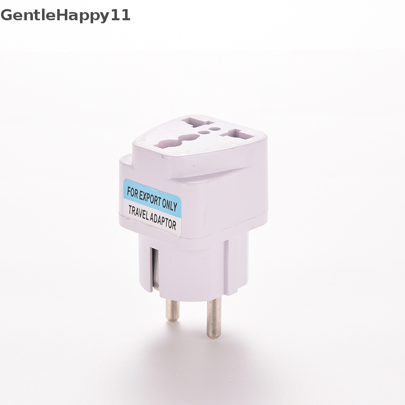 Gentlehappy New Portable UK US AU to EU Eropa Colokan Colokan Listrik Adaptor Travel Converter id