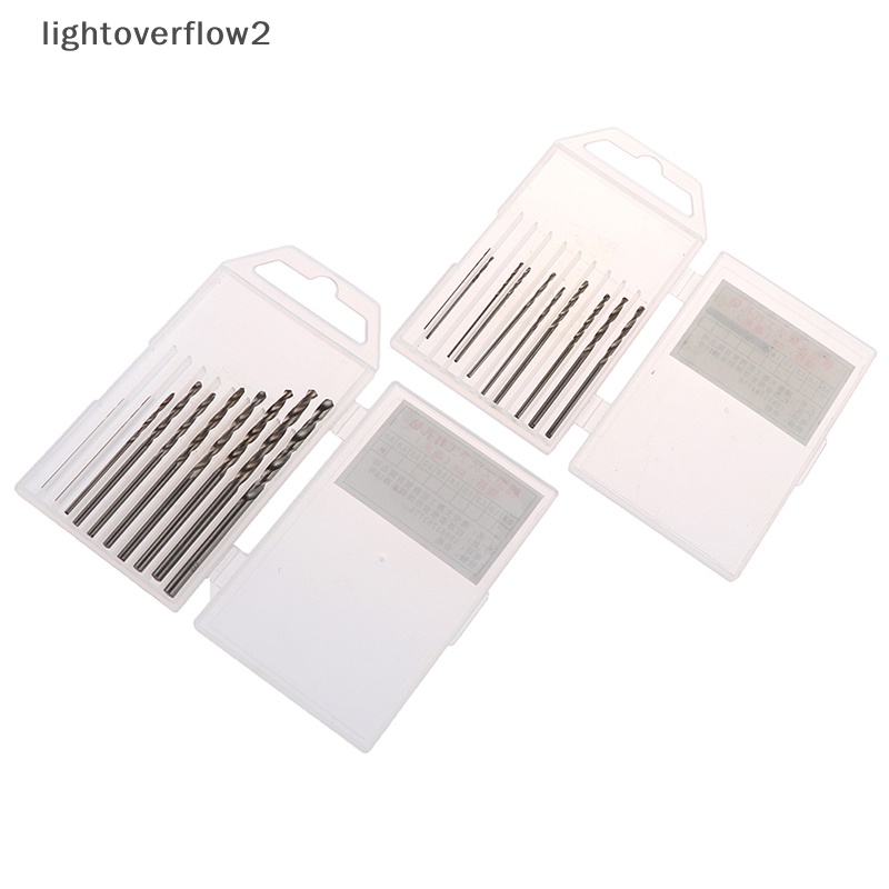 [lightoverflow2] 10pcs/box Mini Drill HSS Bit 0.8mm-3.0mm Set Mata Bor Twist PCB Shank Lurus [ID]