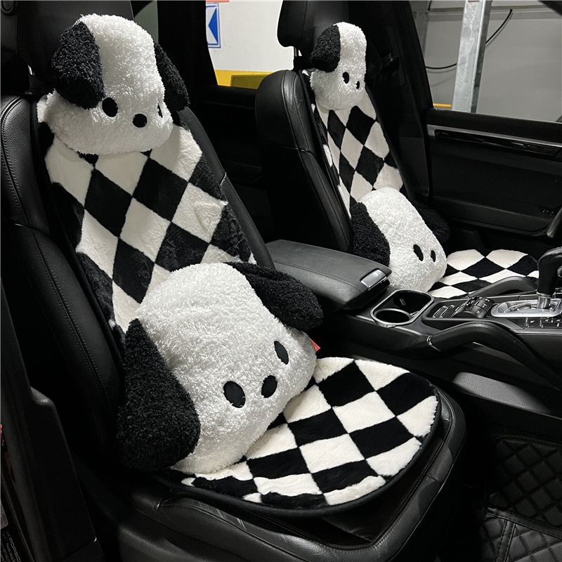 Headrest Mobil headrest, Mobil Kreatif Lucu Imut Hitam Dan Putih Sandaran Kepala Anjing Bantal Pelindung Leher