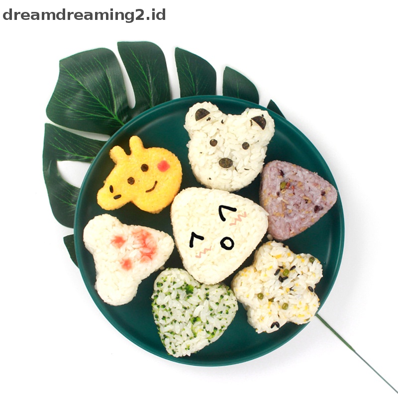 (drea) 1pce/set Cetakan Sushi Rice Ball Bentuk Hewan Lucu Love Jepang Kotak Dapur//