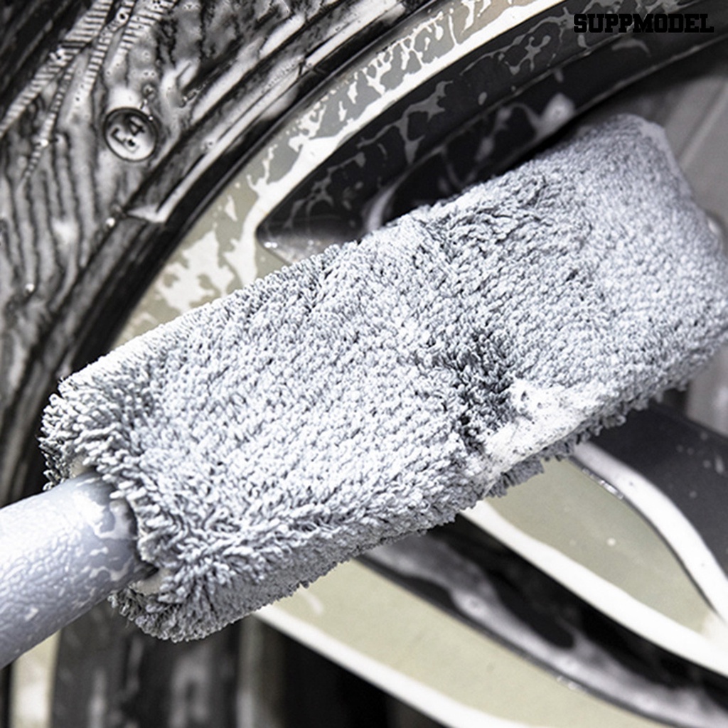 [SM Otomatis] Sikat Ban Lembut Gagang Panjang Desain Gantung Microfiber Wheel Wash Cleaning Brush Tire Rim Detailing Brush Aksesoris Mobil